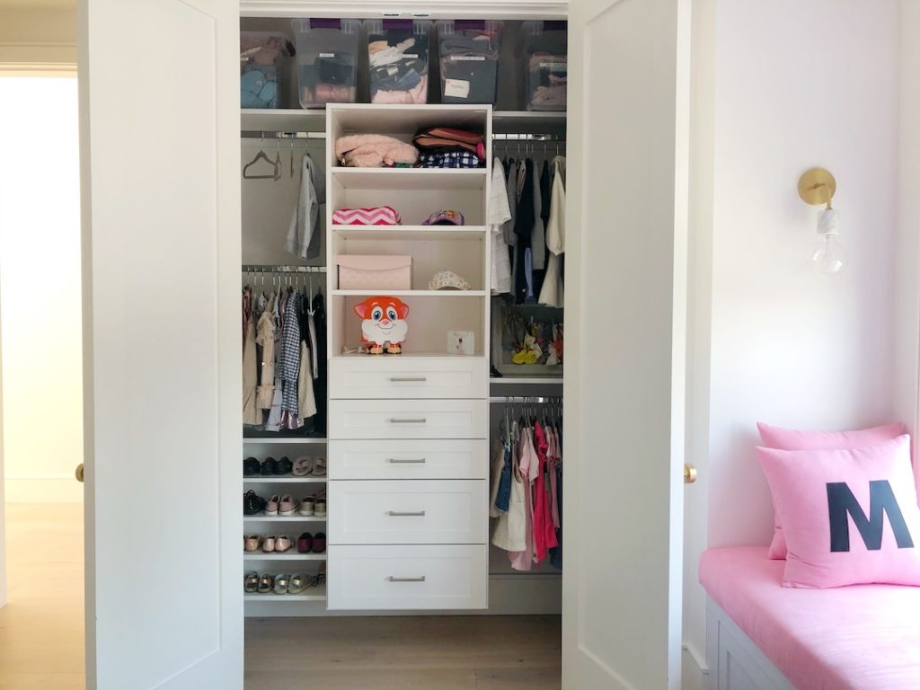 Kids closet organization