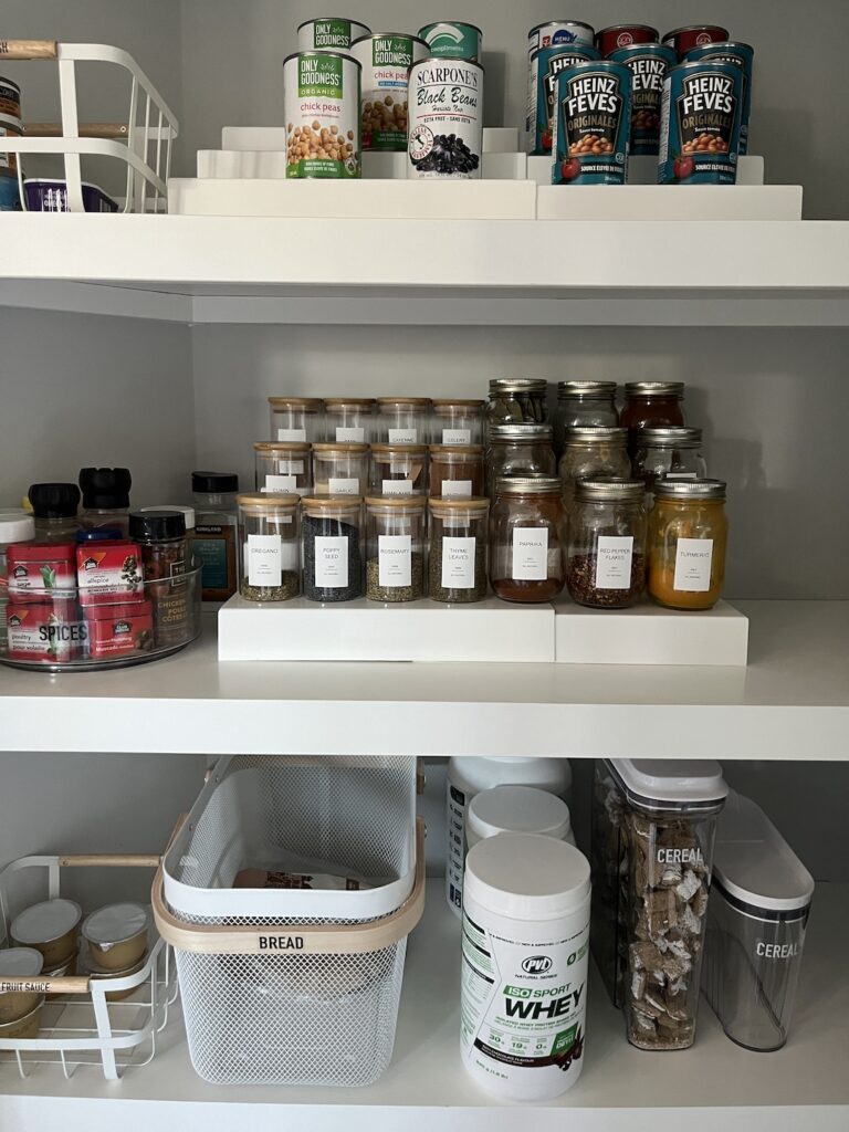 pantry organizing with steps