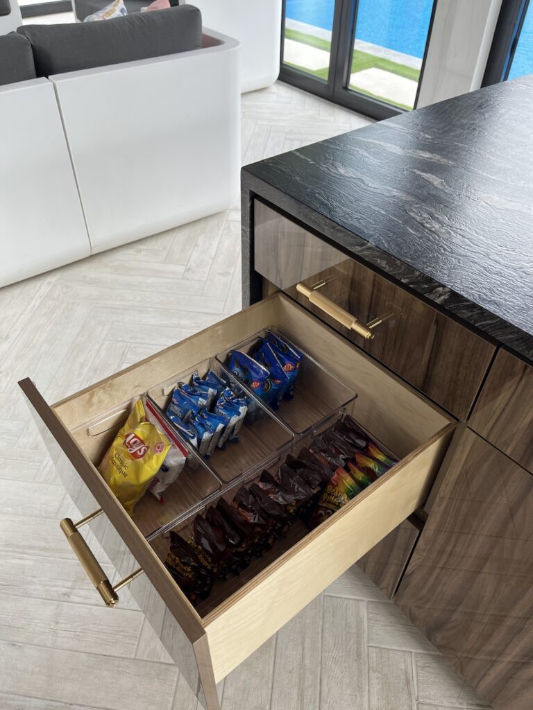 acrylic bins as drawer divider