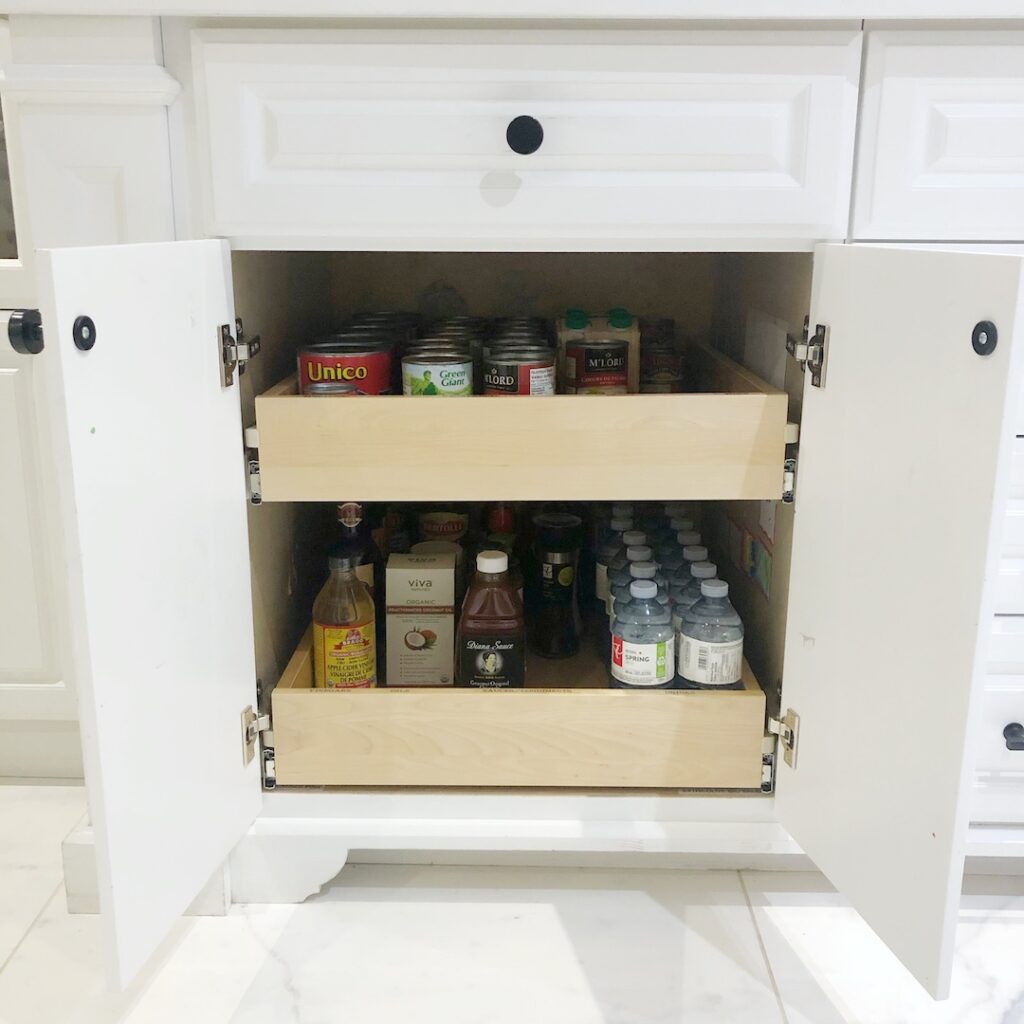 semi custom kitchen pull out drawer