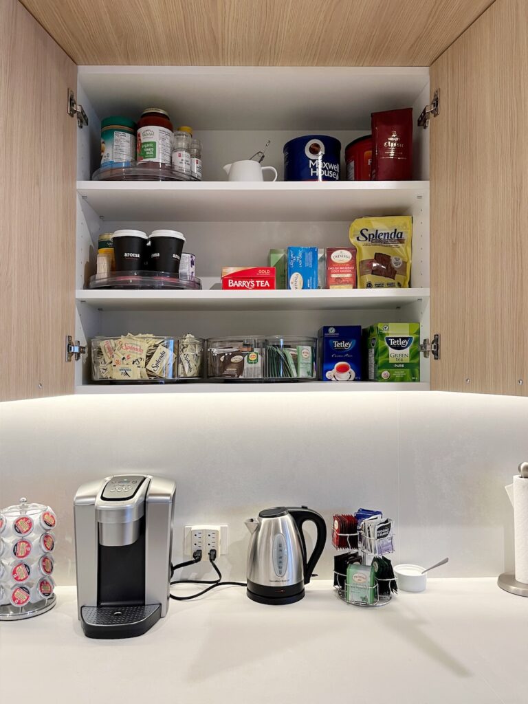 Divided Lazy susan for tea organizing