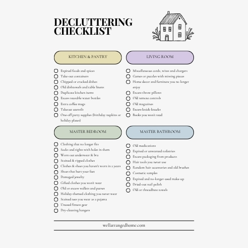 Home Decluttering checklist 1