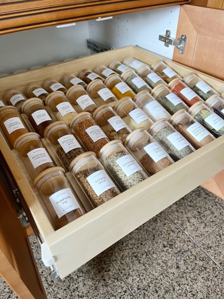 kitchen organizing product - spice jars