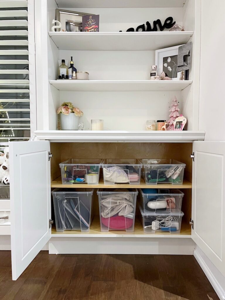 Back to School Organization - clear bins
