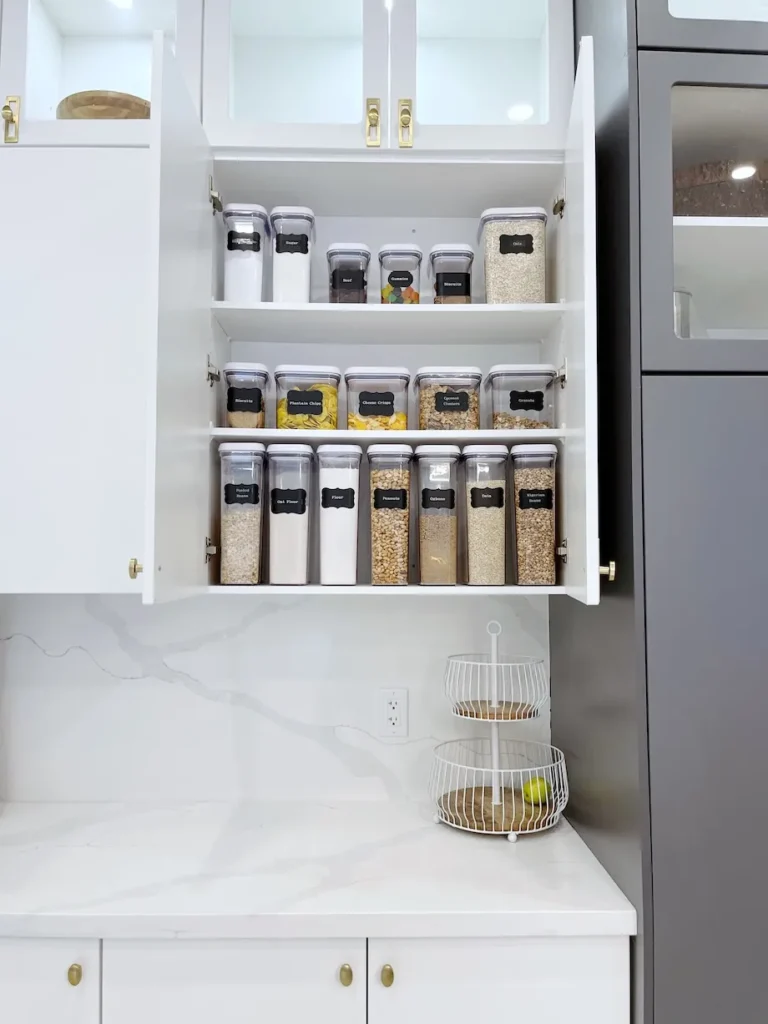 Kitchen food storage in Elbow Park, where a curated set of OXO containers brings a seamless flow to the kitchen, making daily meal prep feel graceful and calm.